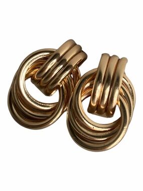 Gold Plated Doorknocker Stud Earrings 23mm